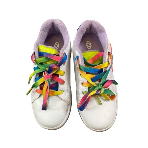 HEELYS GLOWER HE100857H GIRLS WHITE RAINBOW LACE-UP SNEAKER SHOES SZ 13C - Picture 1 of 6